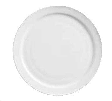 World Tableware Canada Dinnerware 2 Doz / Porcelain / White World Tableware 840-430N-14 9 1/2" Porcelain Plate w/ Narrow Rim, Bright White, Porcelana