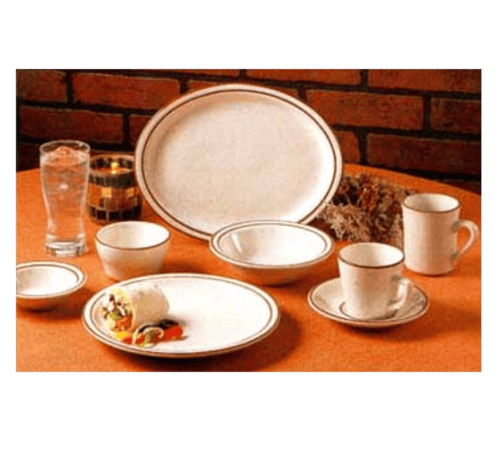 World Tableware Canada Dinnerware 3 Doz / Stoneware World Tableware DSD-2 6 inch Desert Sand Saucer - Speckled with (2) Brown Bands | Denson CFE