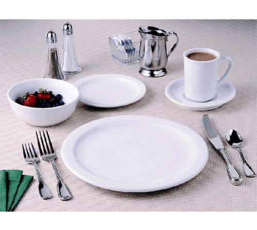 World Tableware Canada Food Service Supplies 3 Doz World Tableware 840-405N-10 5 1/2" Porcelain Plate w/ Narrow Rim, Bright White, Porcelana