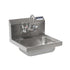 BK Resources Stainless Steel Sink Each STAINLESS STEEL HAND SINK W/ FAUCET, 2 HOLES, 1-7/8" DRAIN 14”X10”X5”