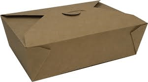 Denson CFE Essentials Case of 200 Kraft Paper Containers  #2 49 oz, 8.5" x 6.25": x 1.875"  200/case