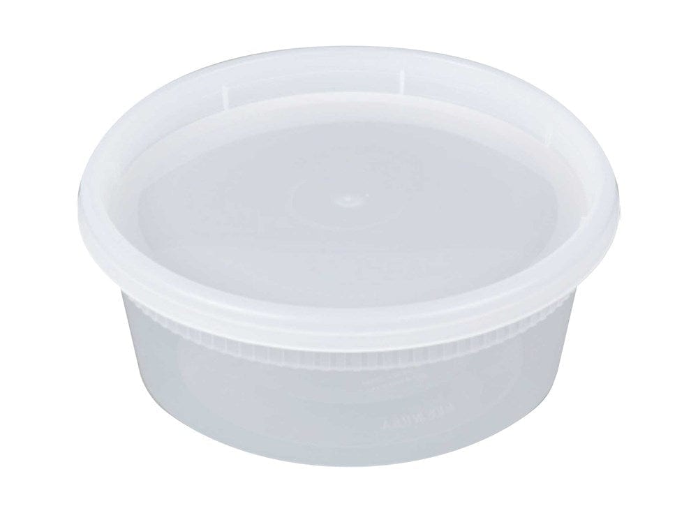 Denson CFE Unclassified Case DE108H-D Microwavable Translucent Plastic 8oz Takeout Container and Lid Combo Pack - 240/Case