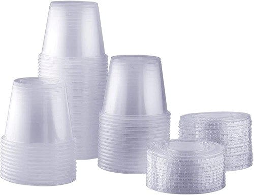 Denson CFE Unclassified Case of 2500 Plastic Souffle Portion Cups with Lids 3.25 OZ 2500 Pcs