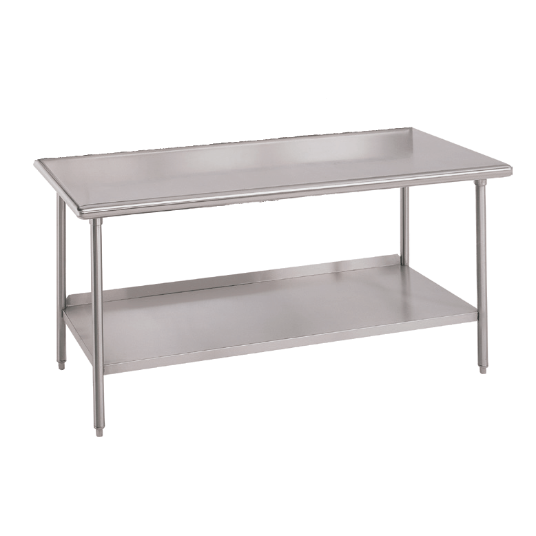 Diamond Ice Systems Ltd. Commercial Work Tables and Stations Each Work Table, 60"W x 30"D, 14/304 stainless steel flat top, stainless steel undershelf & legs, KD