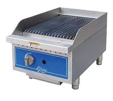 Globe Commercial Grills Each Globe GCB15G-CR 15” Wide Gas Charbroiler With Cast Iron Radiants And Adjustable Grates - 40,000 BTU