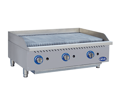 Globe Commercial Grills Each Globe GCB36G-SR 36” Wide Gas Charbroiler With Stainless Steel Radiants And Adjustable Grates - 120,000 BTU