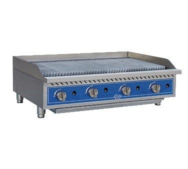 Globe Commercial Grills Each Globe GCB48G-CR 48” Wide Gas Charbroiler With Cast Iron Radiants And Adjustable Grates - 160,000 BTU