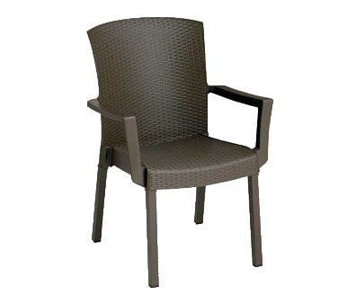 Grosfillex Essentials Each Havana Classic Stacking Armchair, designed for outdoor use, MPC