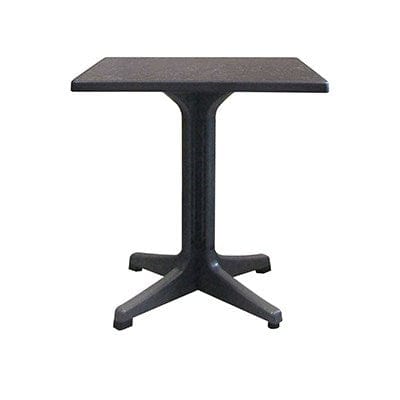 Omega Table, 32" x 32", square, dining height, dark concrete tabletop with charcoal resin edge, scratch, abrasion, impact, weather, and UV resistant, designed for indoor/outdoor use, charcoal - Denson CFE