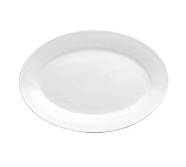 Oneida Canada Dinnerware Dozen / Porcelain / White Platter, 15", oval, rolled edge, porcelain, bright white, W