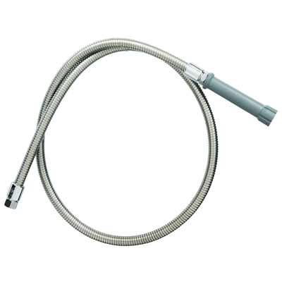 T&S BRASS Parts & Service Each T&S Brass B-0044-H Flexible Stainless Steel 44" Hose with Inner Polyurethane Hose and Gray Handle