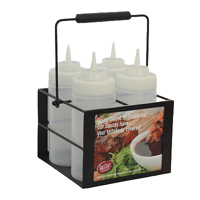 Tablecraft Products Food Service Supplies Squeeze Bottle Caddy, 4-compartment, holds up to 16 oz. bottles,