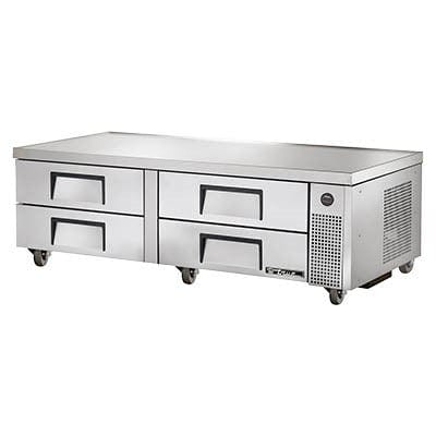 True Food International Canada Commercial Chef Bases Each True TRCB-72 72-3/8 Inch Four Drawer Refrigerated Chef Base With R513 Refrigerant 115 Volt
