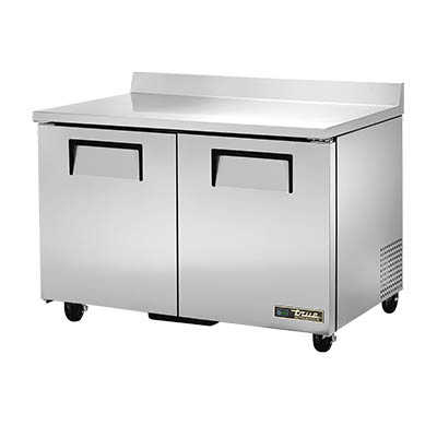 True Food International Canada Commercial Chef Bases Each True TWT-48-HC 48-3/8” Two Door Worktop Refrigerator With Hydrocarbon Refrigerant - 115V
