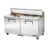 True Food International Canada Refrigerated Prep Tables Each True TSSU-60-16-HC 60-3/8” Two Door Sandwich / Salad Food Prep Table Refrigerator With 16 Food Pans And Hydrocarbon Refrigerant - 115V